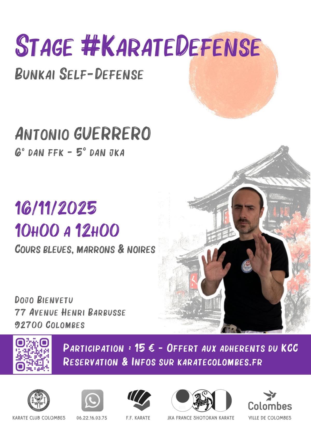 Stage Karaté Défense avec Antonio Guerrero